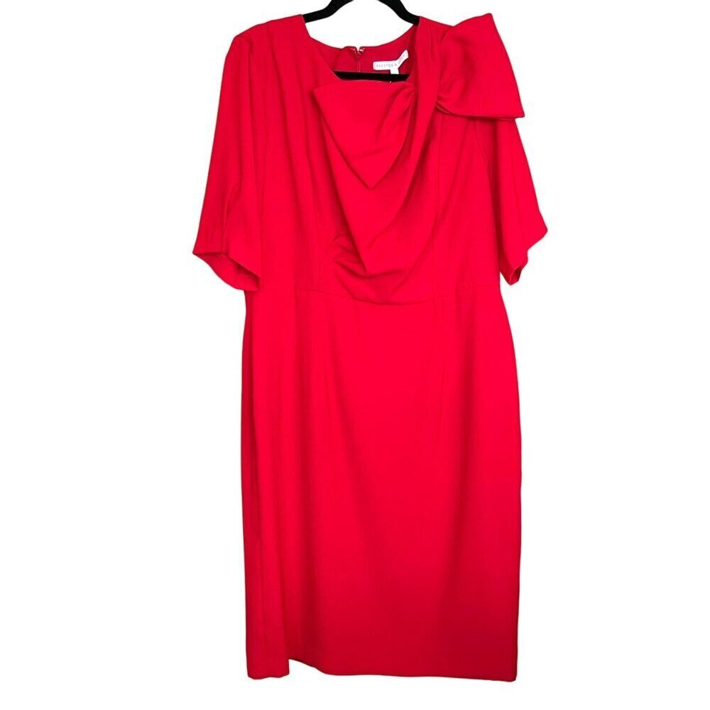 Preston & York Womens Red Dress With Bow Detail Size 16